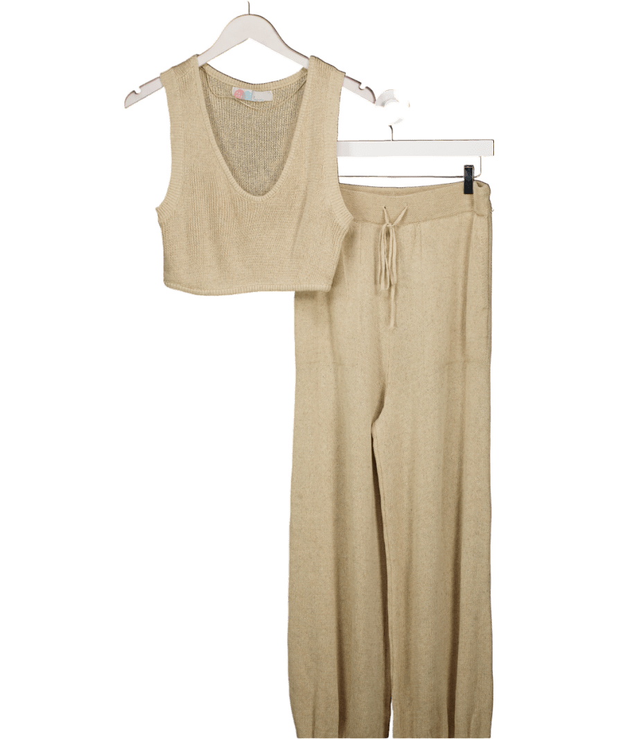 Free People Beige Beach Living In This Sweater 3 - piece Co - ord Set UK S - Reliked