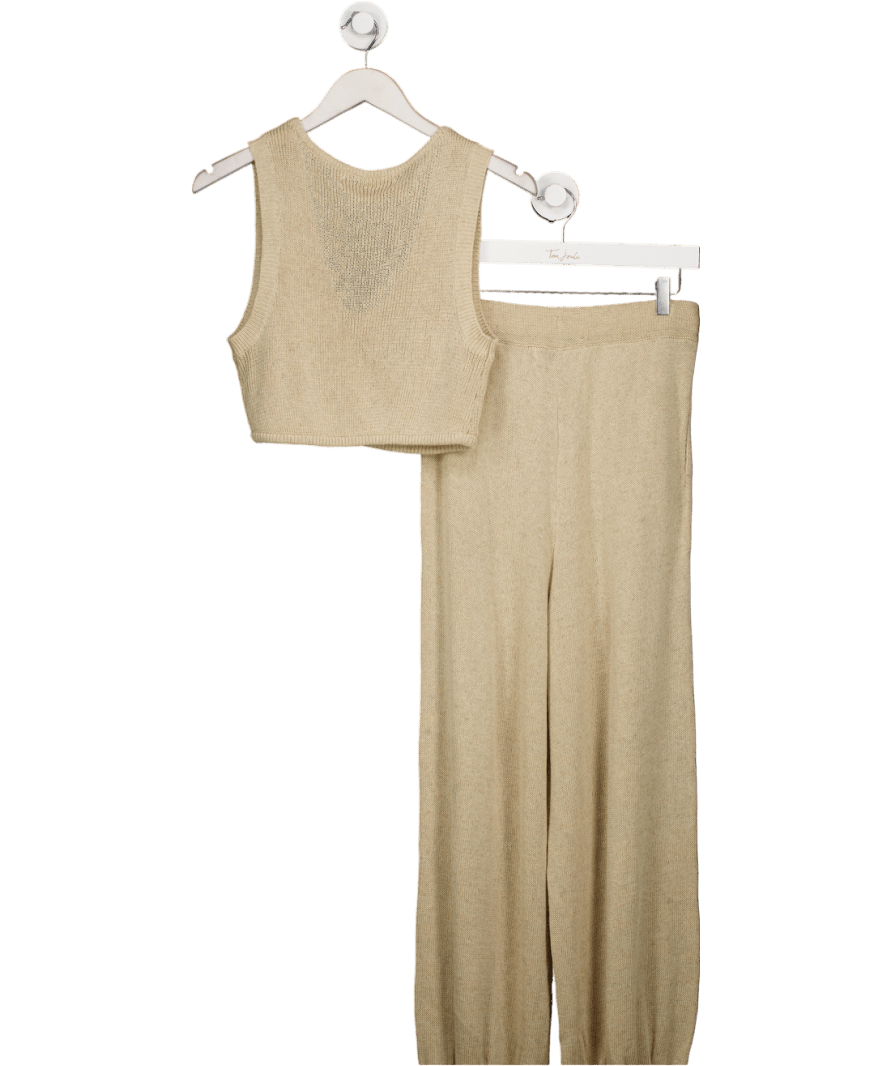 Free People Beige Beach Living In This Sweater 3 - piece Co - ord Set UK S - Reliked