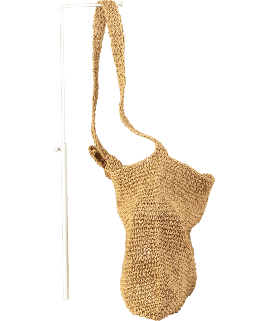 Free People Beige Coastal Crush Straw Tote Bag With Charms - Reliked