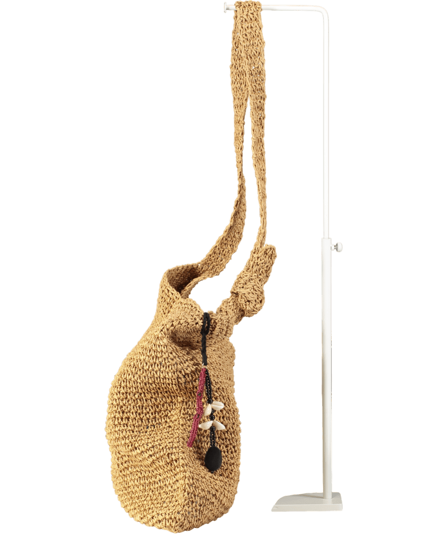 Free People Beige Coastal Crush Straw Tote Bag With Charms - Reliked