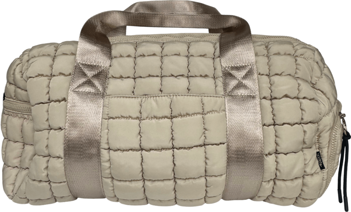 Free People Beige Quilted Duffle Bag - Reliked