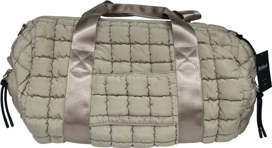 Free People Beige Quilted Duffle Bag - Reliked