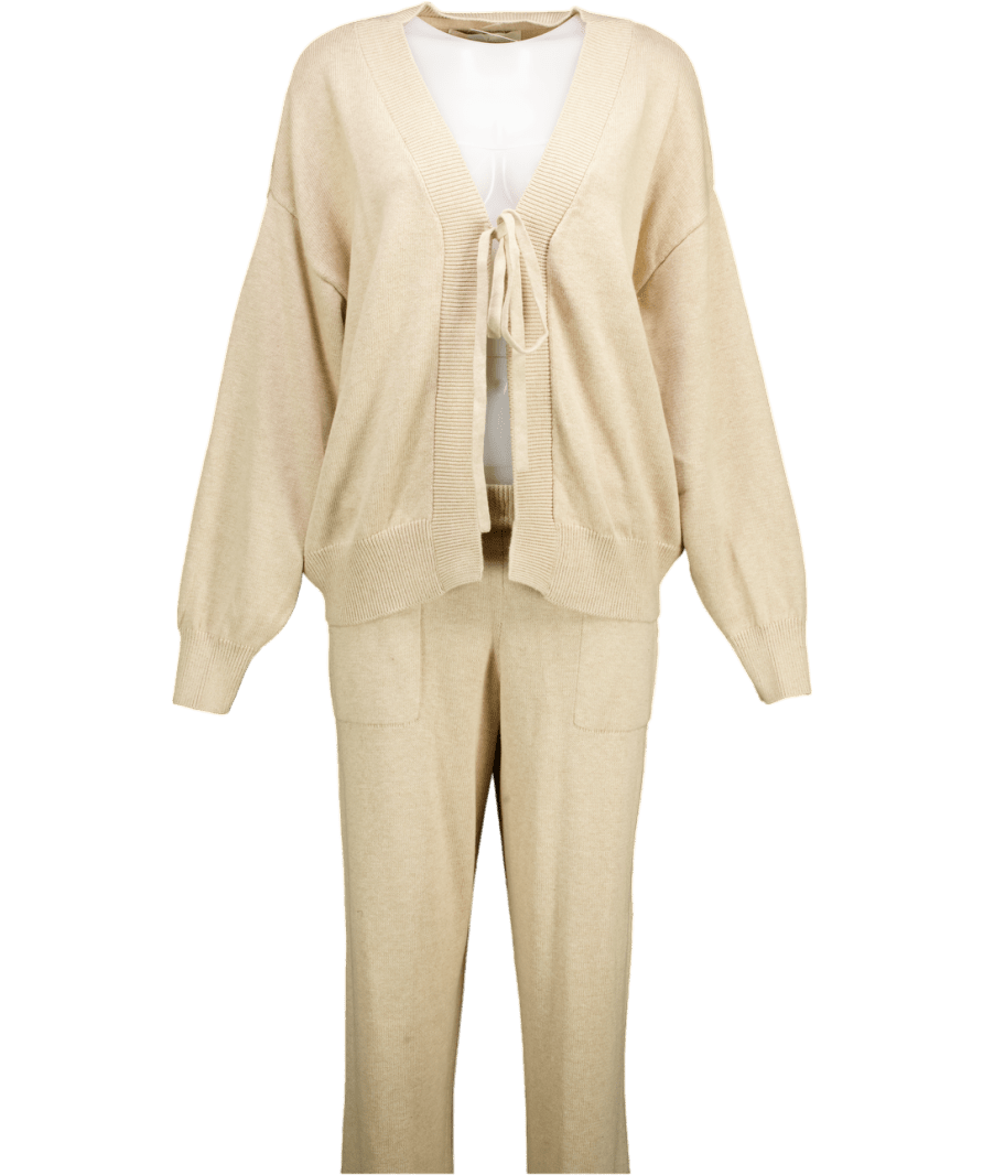 Free People Beige Solar Sweater Lounge Set UK S - Reliked