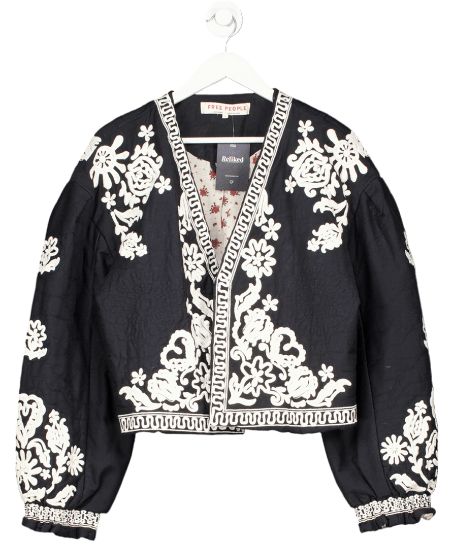 Free People Black Bali Mabel Jacket UK XL - Reliked