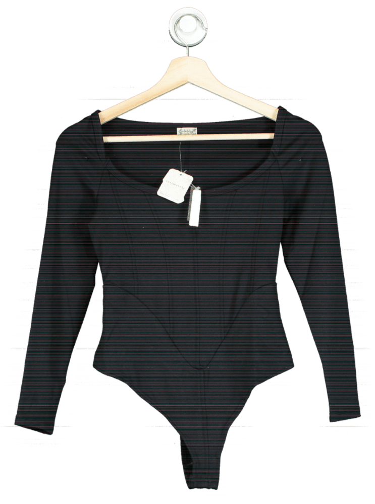 Free People Black Make A Move Bodysuit UK S - Reliked