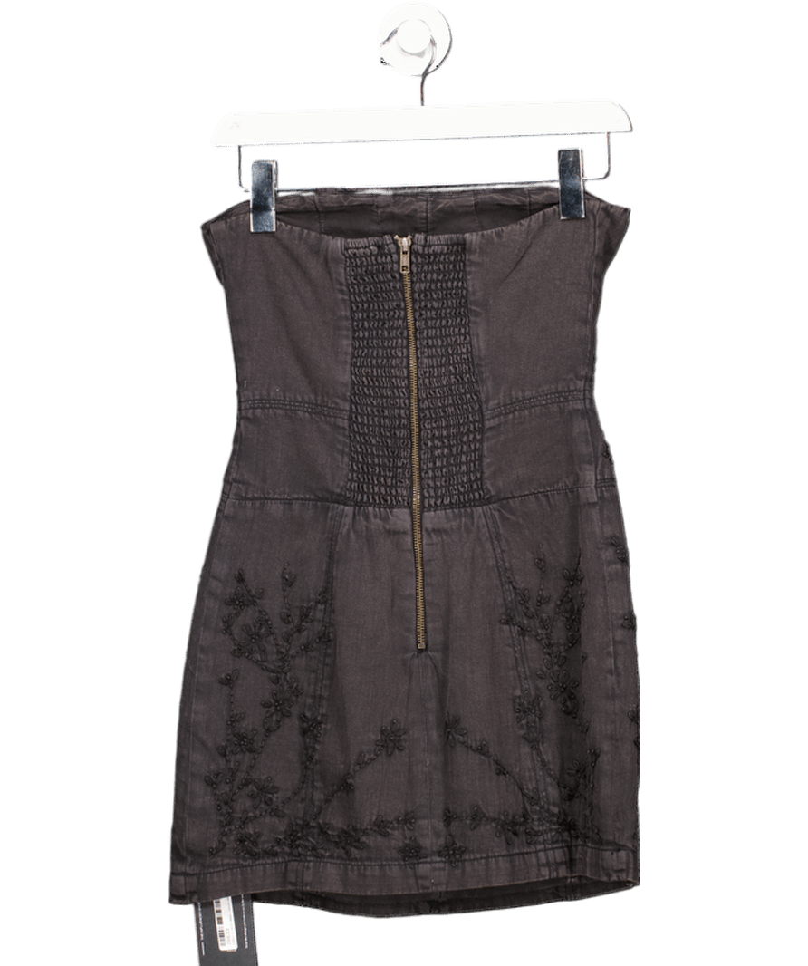 Free People Black Moonflower Mini Dress UK XS - Reliked