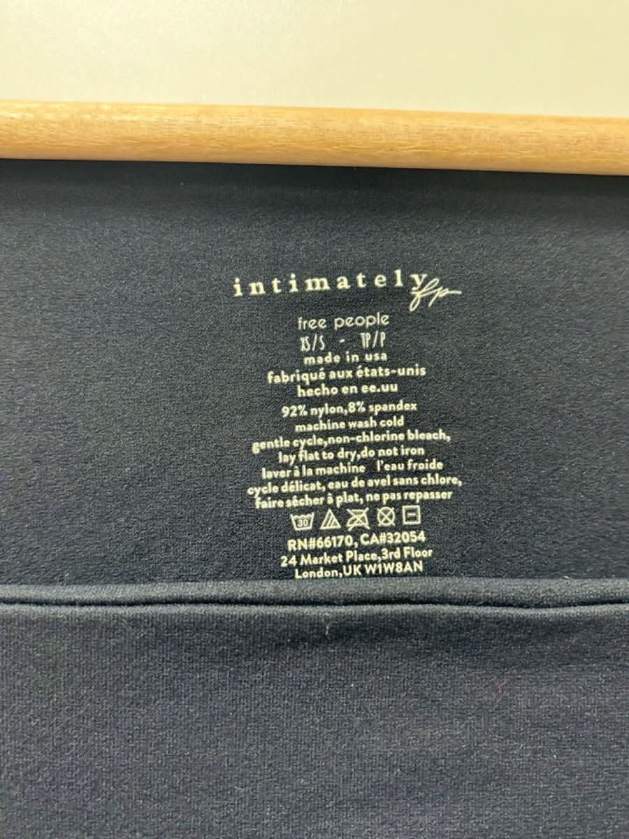 Free People Black Square Neck Long Sleeve Top UK XS/S - Reliked