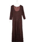 Free People Brown Its Fate Midi Dress UK L - Reliked