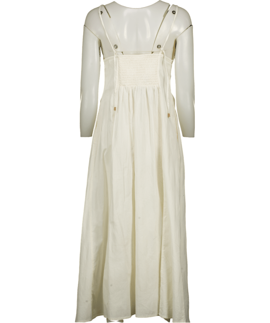 Free People Cream Cut Out Halter Midi Dress UK M - Reliked