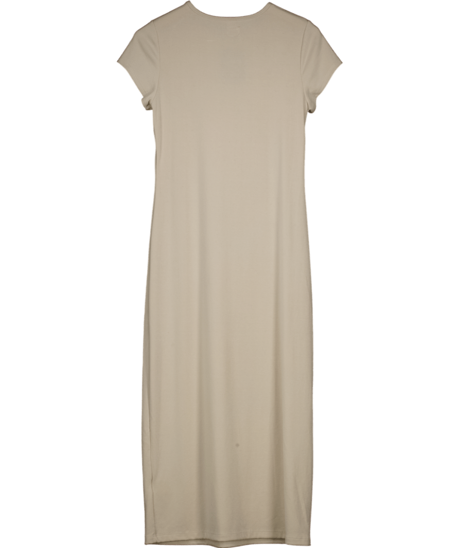 Free People Cream Good Feels Slim Midi Dress UK M - Reliked
