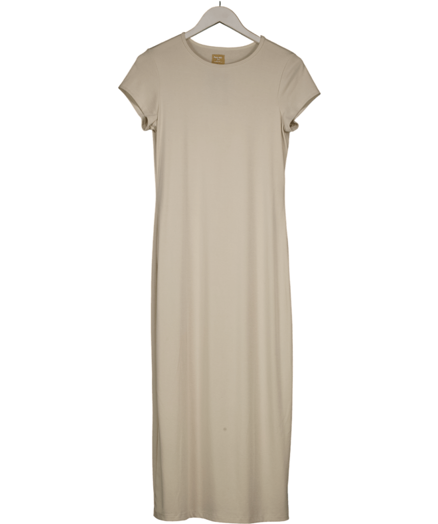 Free People Cream Good Feels Slim Midi Dress UK M - Reliked