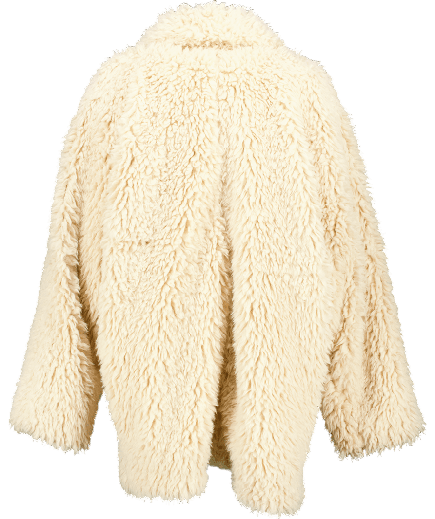 Free People Cream Honeypie Faux Shearling Coat UK S - Reliked