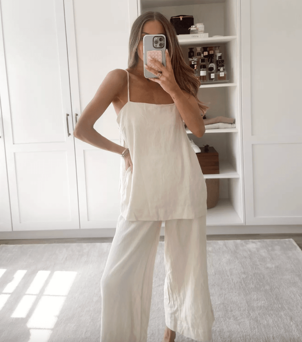 Free People Cream Sightseer Linen Co - ord UK XS - Reliked