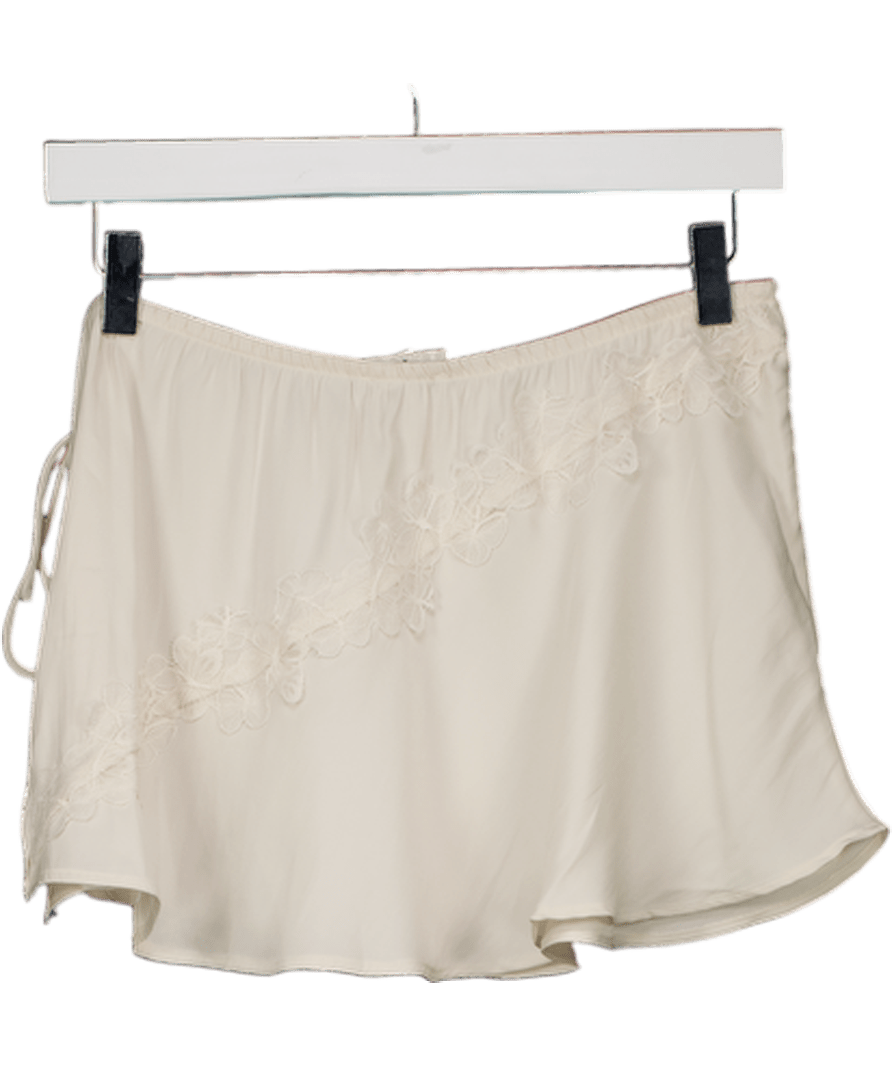 Free People Cream Soft Flutter Half Slip Mini Skirt UK S - Reliked
