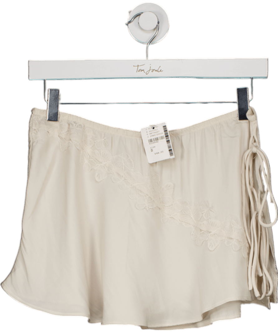 Free People Cream Soft Flutter Half Slip Mini Skirt UK S - Reliked