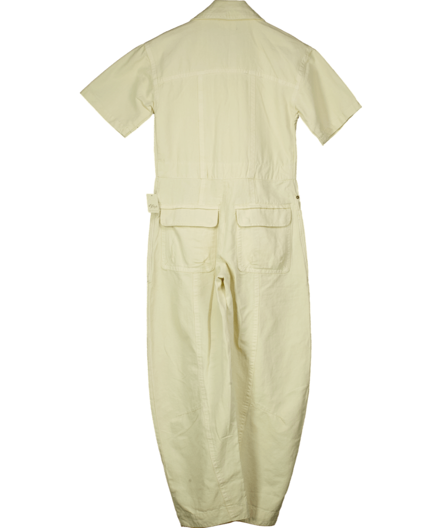 Free People Cream We The Free Maxie Washed Jumpsuit Sz0 UK 4 - Reliked