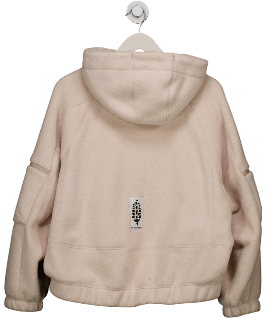 Free People Cream Wild And Free Fleece Pullover UK XS - Reliked