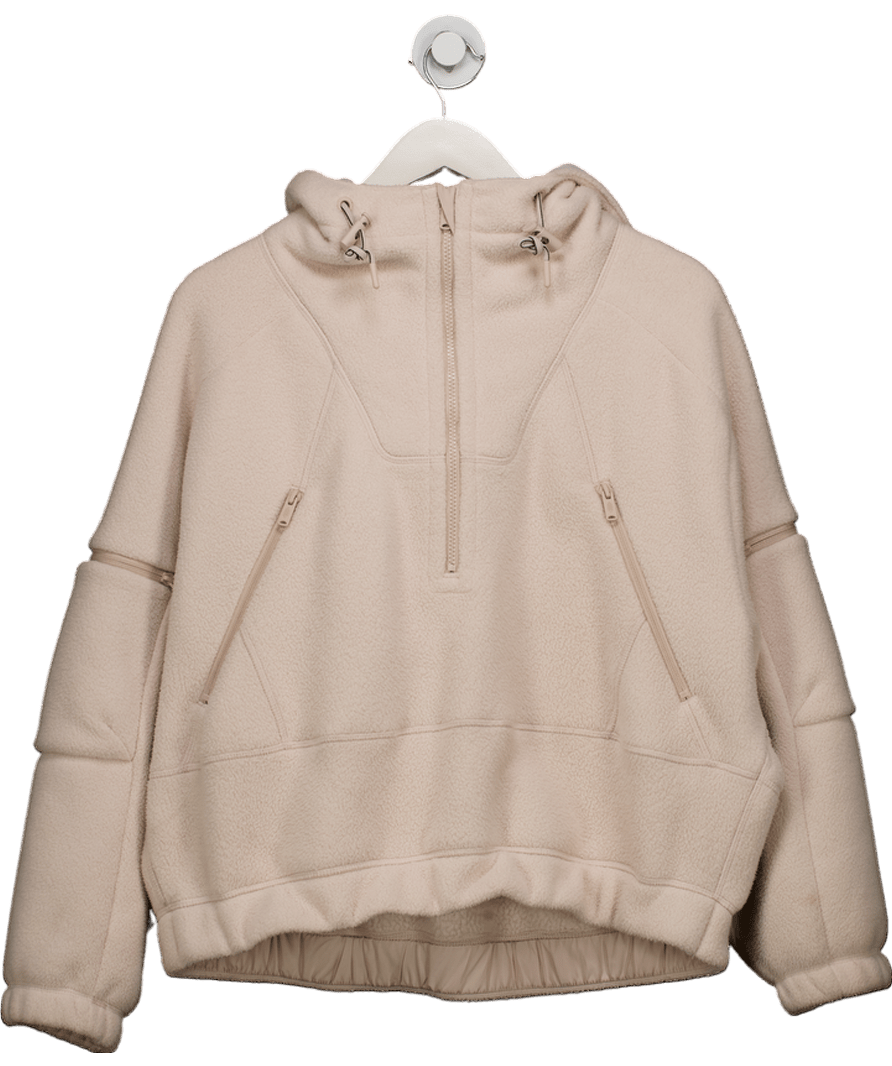 Free People Cream Wild And Free Fleece Pullover UK XS - Reliked