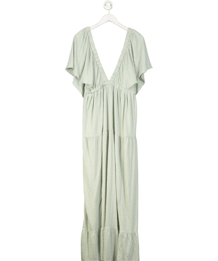 Free People Green La La Maxi Dress UK L - Reliked
