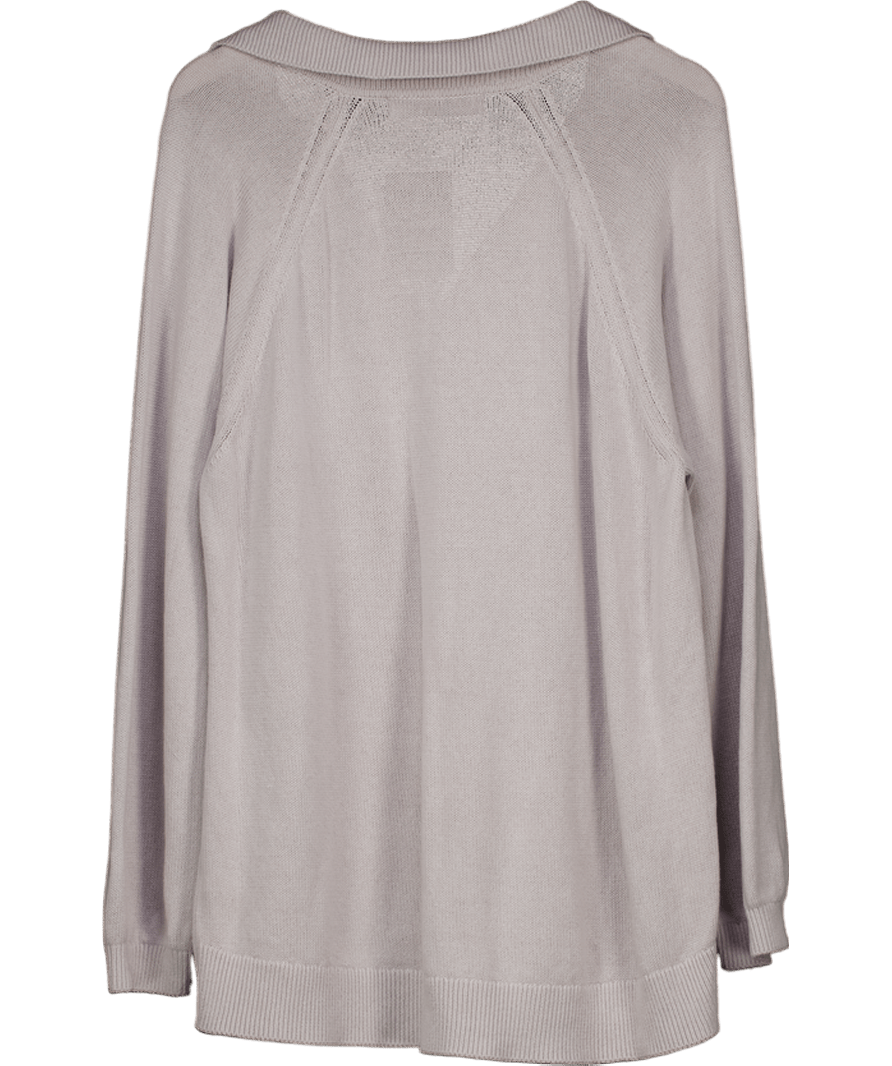 Free People Grey Knitted Collard - sweater UK S - Reliked