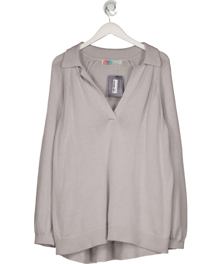 Free People Grey Knitted Collard - sweater UK S - Reliked