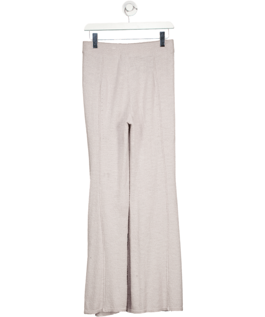 Free People Grey Knitted Wide Leg Trousers UK S - Reliked