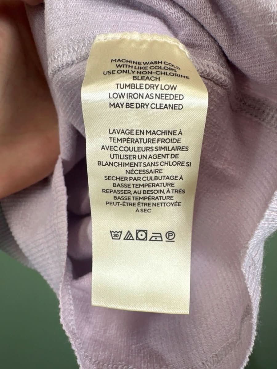 Free People Mauve Lace Detail Ribbed Top XS - Reliked