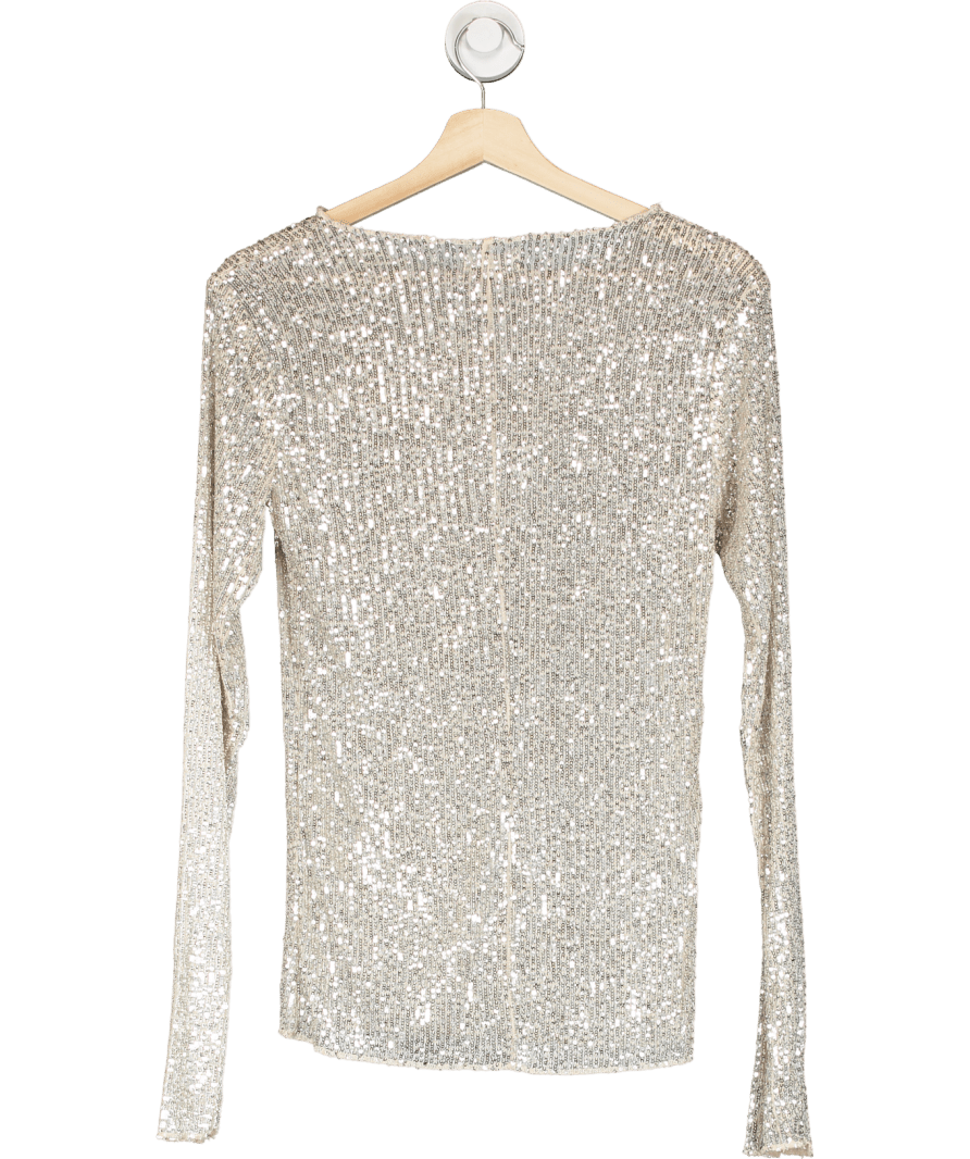 Free People Metallic Gold Rush Long Sleeve UK XS - Reliked