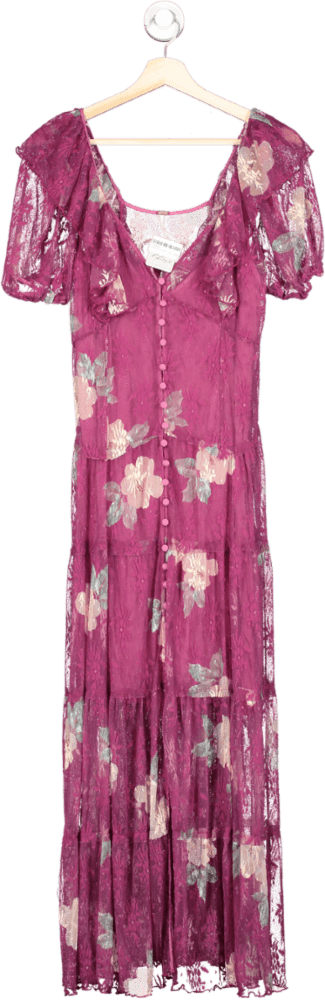 Free People Misty Plum Lace Maxi Dress XS - Reliked