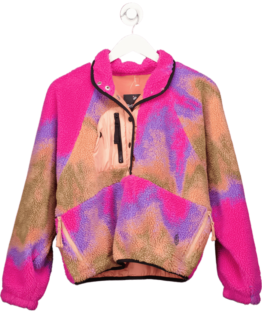Free People Multicoloured Hit The Slopes Pull Over Jacket UK S - Reliked