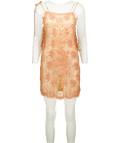 Free People Orange Embellished Mini Slip Dress UK S - Reliked