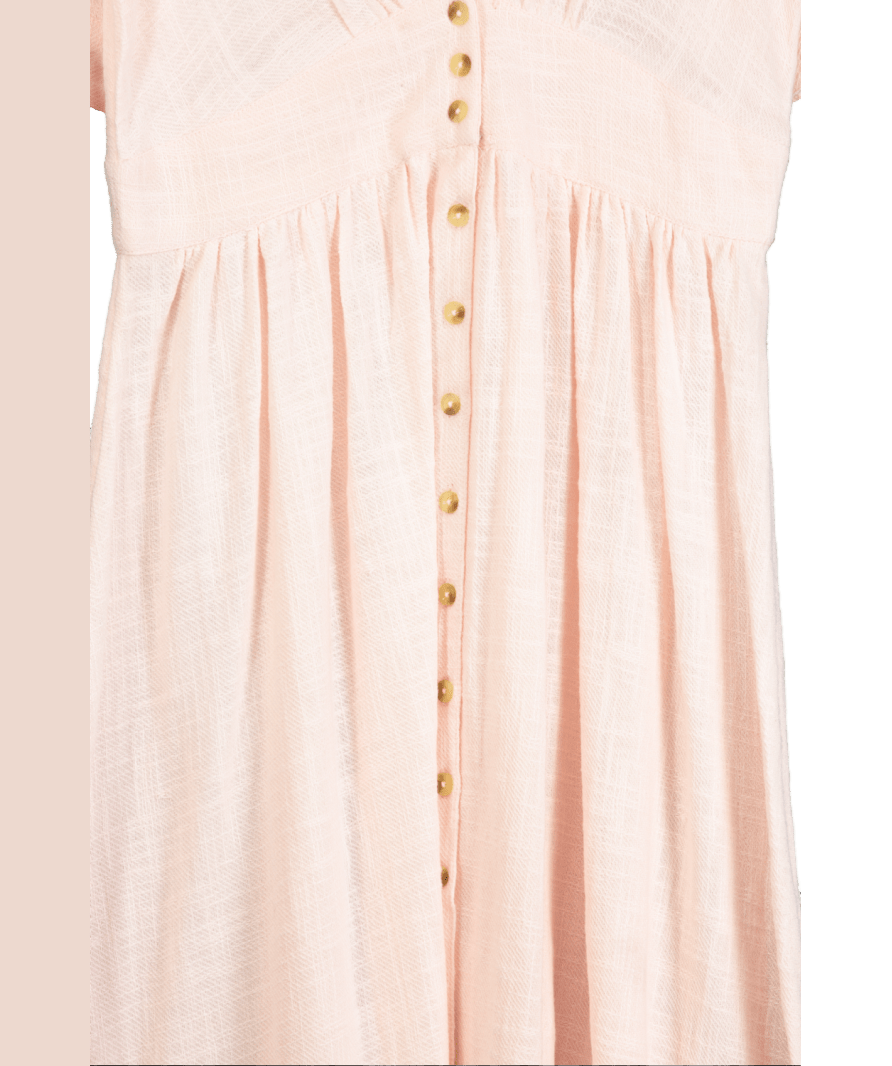Free People Pink Love Of My Life Cotton Maxi Dress UK L - Reliked