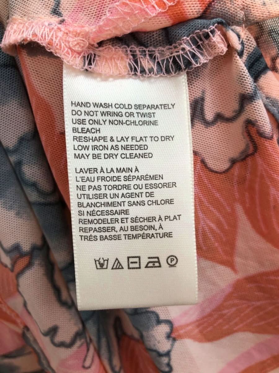 Free People Pink/Orange Floral Mesh Button - Down Blouse with Ruched Detail UK L - Reliked