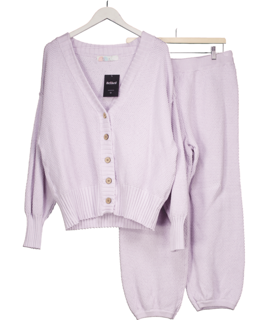 Free People Purple Hailee Cardi Co - ord UK M - Reliked