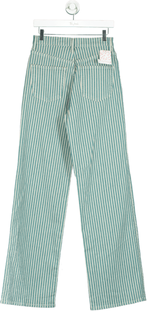 Free People Striped High - Waisted Jeans UK W27 - Reliked