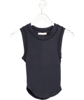 Free People We The Free Black Ribbed Tank Top UK XS - Reliked