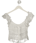 Free People White Aletta Top UK S - Reliked