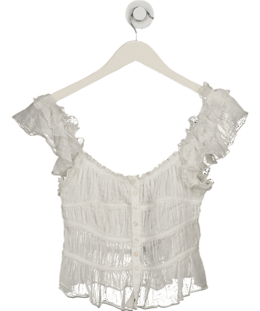 Free People White Aletta Top UK S - Reliked
