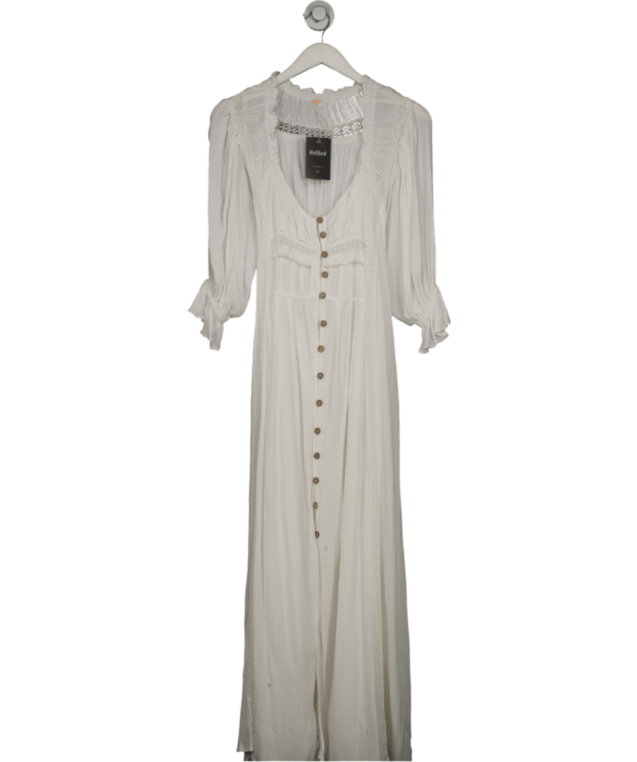 Free People White Magdalia Maxi Dress UK XS - Reliked