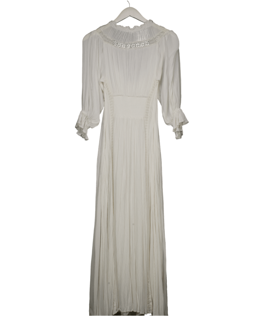 Free People White Magdalia Maxi Dress UK XS - Reliked