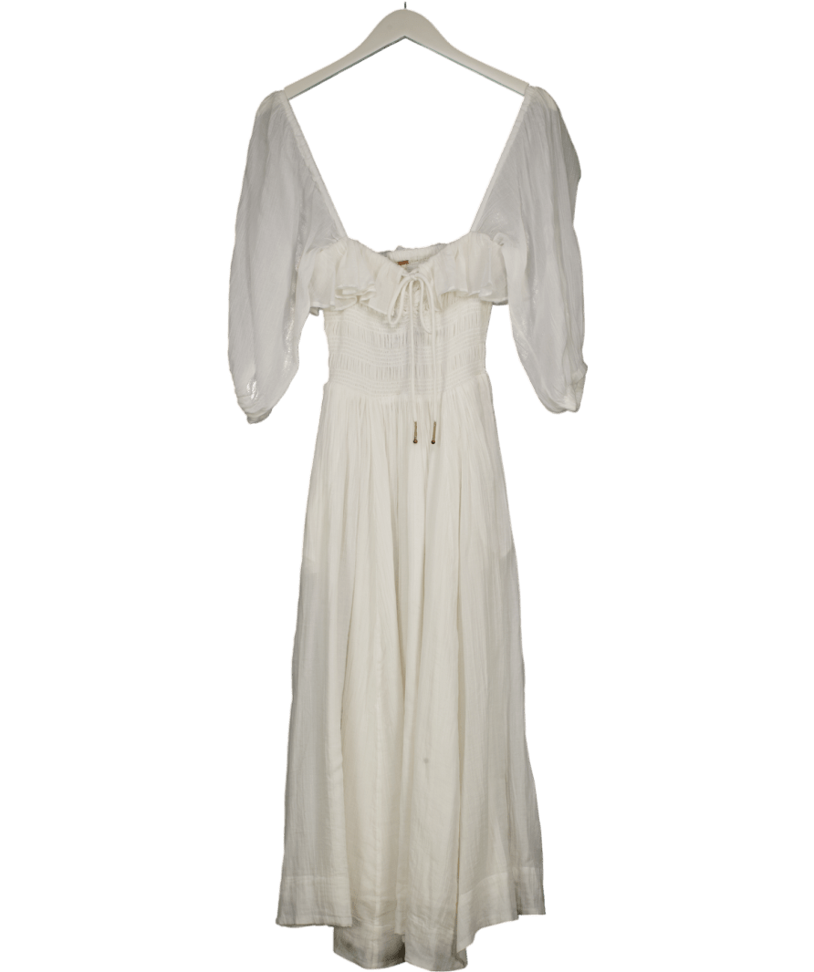 Free People White Oasis Midi Dress UK XS - Reliked