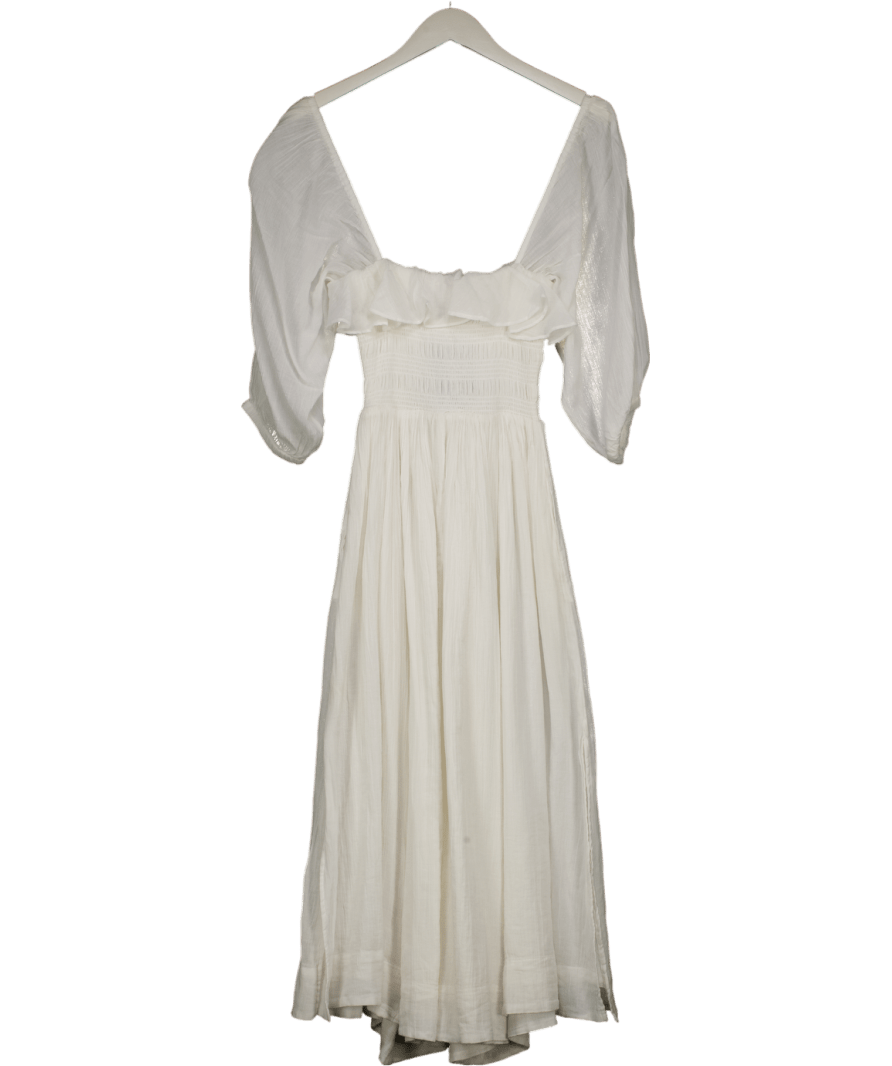 Free People White Oasis Midi Dress UK XS - Reliked