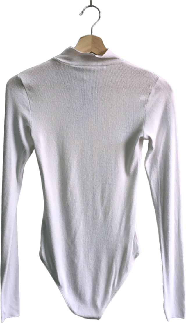 Free People White Ribbed Bodysuit XS - Reliked