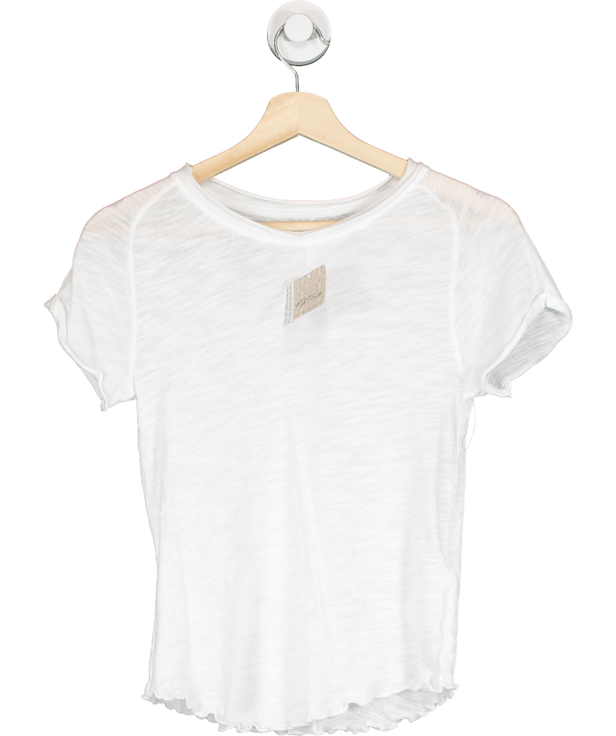 Free People White We The Free Be My Baby Tee UK S - Reliked