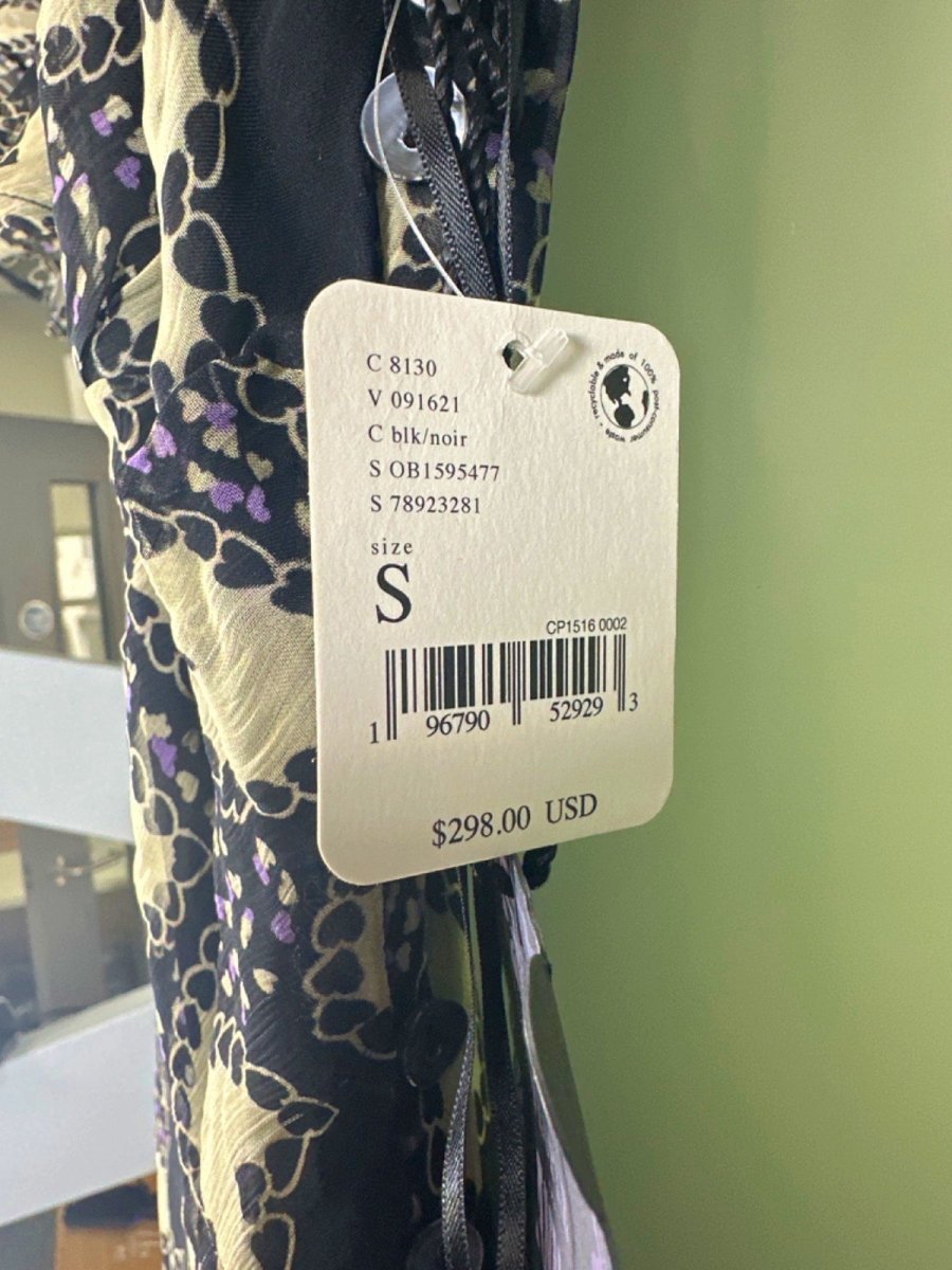 FREE PEOPLE x ANNA SUI ANABELE BIAS heart print DRESS SZ S - Reliked