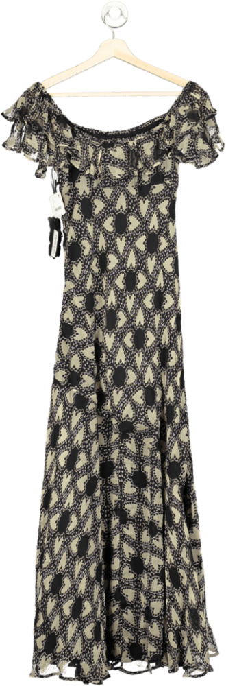 FREE PEOPLE x ANNA SUI ANABELE BIAS heart print DRESS SZ S - Reliked