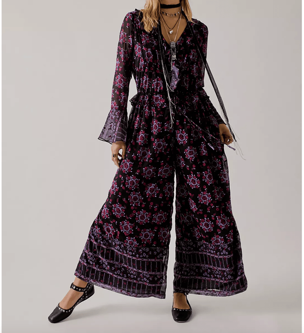 Free People x Anna Sui Cassiel Printed Jumpsuit SZ XS - Reliked