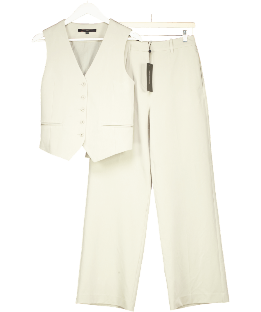 French Connection 2 - piece Pistachio Green Angie Tailored Waistcoat And Wide Leg Trouser Set UK 8 - Reliked