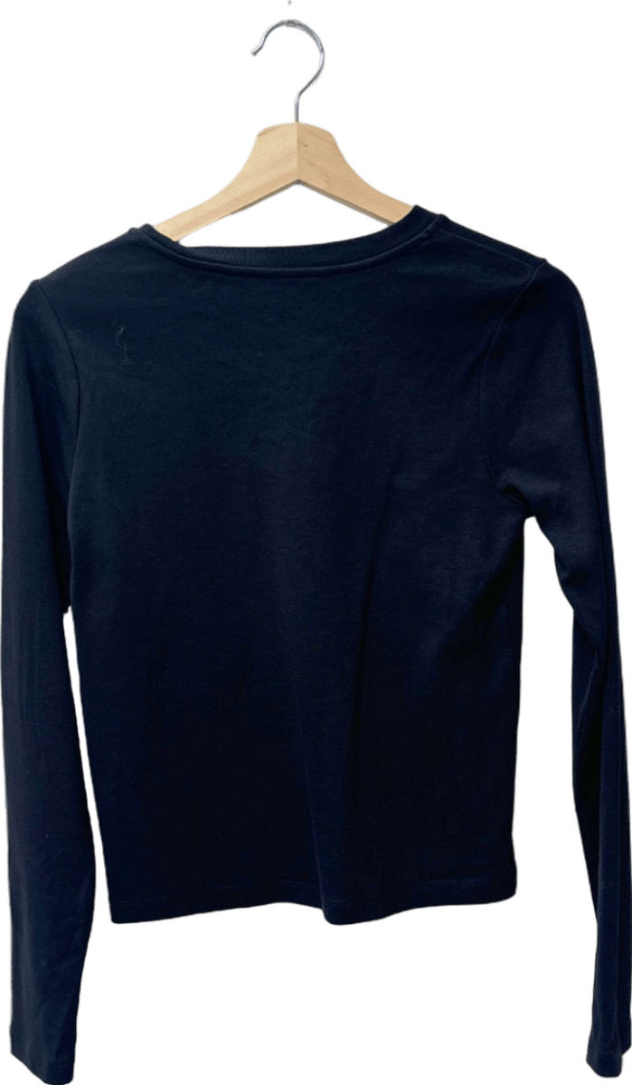 French Connection Black Long Sleeve T-Shirt UK L - Reliked
