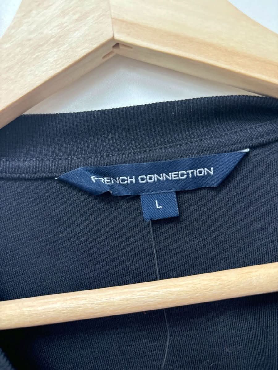 French Connection Black Long Sleeve T-Shirt UK L - Reliked